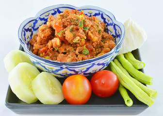 Thai food ,Nam Pik Aoung , chili sauce