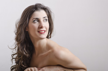 Fototapeta premium Woman portrait with naked shoulders.