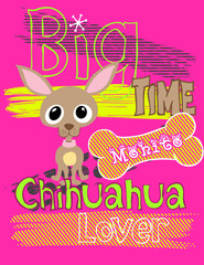 Obraz na płótnie Canvas Illustration vector of little chihuahua with background.