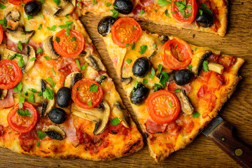 traditional homemade pizza