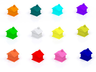 houses icon  with color changes