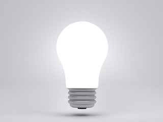 Light bulb on gray background.