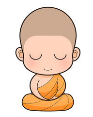 Fototapeta premium Buddhist Monk cartoon