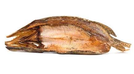 smoked fish on a white background