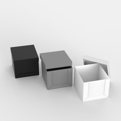 3d open blank box as thinking outside the box concept