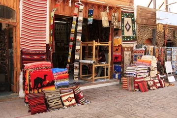 Wandcirkels plexiglas Kleurrijke markt, stad Dahab, Egypte © donyanedomam