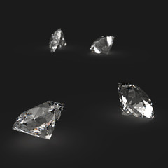 Diamonds 3d in composition as concept