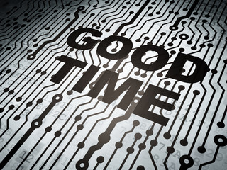 Time concept: circuit board with Good Time