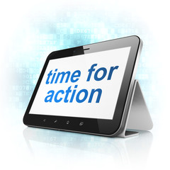 Time concept: Time for Action on tablet pc computer