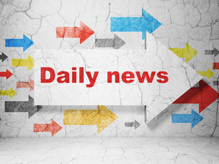 News concept: arrow whis Daily News on grunge wall background
