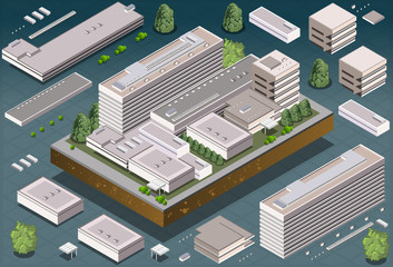 Isometric Building Vector City 3d Office Map Vector