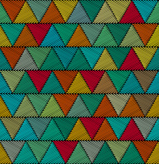 Seamless background with grunge, scribble  mosaic triangle - 58025275