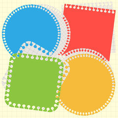 Set of torn paper memo sticker, template, frame, border, school - 58025283