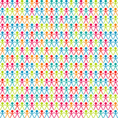 Seamless background with man, people, crowd symbol