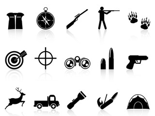 hunting icons set