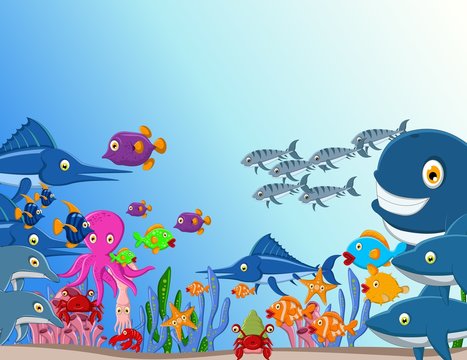 Sea life cartoon