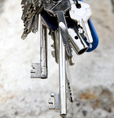 key and other keys to open the door lock