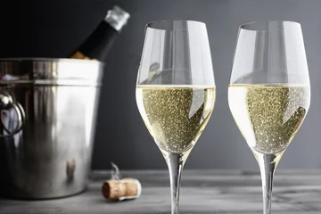 Rideaux occultants Alcool Deux verres de Champagne et Cooler