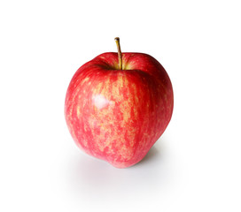 A shiny red apple isolated on a white background
