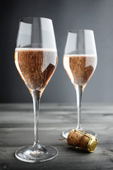 Two Glasses of Rose, Pink Champagne