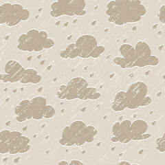 Sky, cloud, drop and grunge rain. Seamless background - 58032063