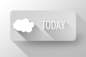Today cloudy weather widget and icon flat design