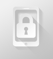 Smartphone or Tablet with Security icon and widget