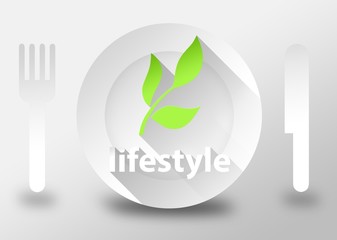 Healthy eating lifestyle concept 3d illustration flat design