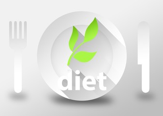 Healthy eating diet concept 3d illustration flat design