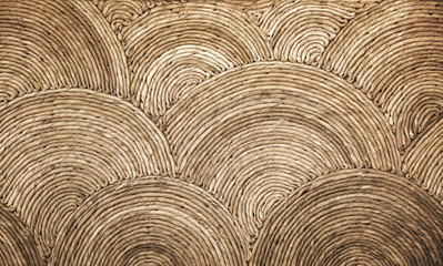 Natural round wicker pattern background texture