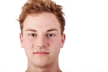 Frontal portrait of a young man