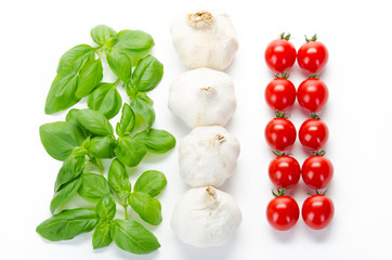 Lebensmittel bilden italienische Flagge