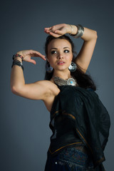 beautiful young girl in a historical dress
