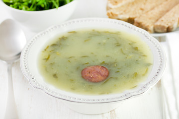 portuguese soup in white plate