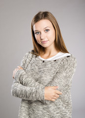 Beautiful woman in sweater