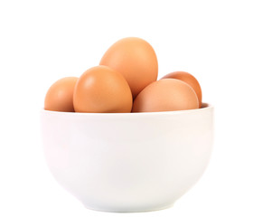 Bowl with brown eggs