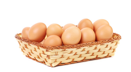 Eggs in the wicker basket