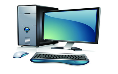 computer with monitor,keyboard and mouse