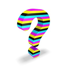 3d cmyk question mark