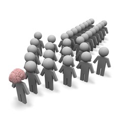 3d puppets. Arrow. Leader concept