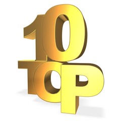 3d top 10 concept isolated on white