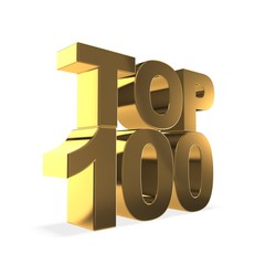3d top 100 concept isolated on white