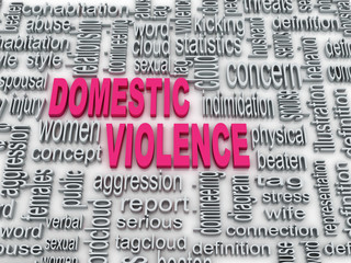 Fototapeta premium 3d Concept diagram wordcloud illustration of domestic violence