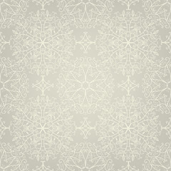 Seamless lace pattern with swirls and leaves
