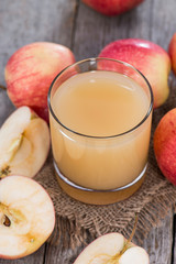 Glass filled with fresh Apple Juice