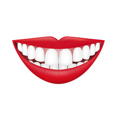 Beautiful smiling mouth with beautiful healthy teeth isolated