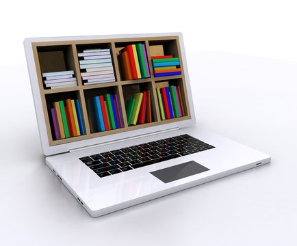 Digital library - books inside computer