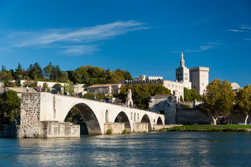 Pont du Avignon over Rhone river and old city