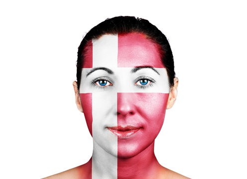 Face with the Danish flag