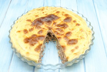 Pastel de carne canadiense tipico de navidad